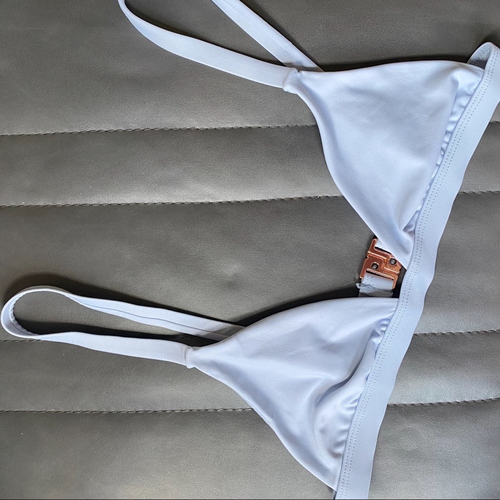 Light blue triangle bikini top (PacSun)